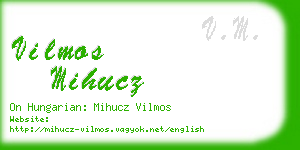 vilmos mihucz business card